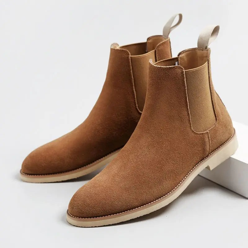 Men's Dark Brown Leather Chelsea Ankle Boot