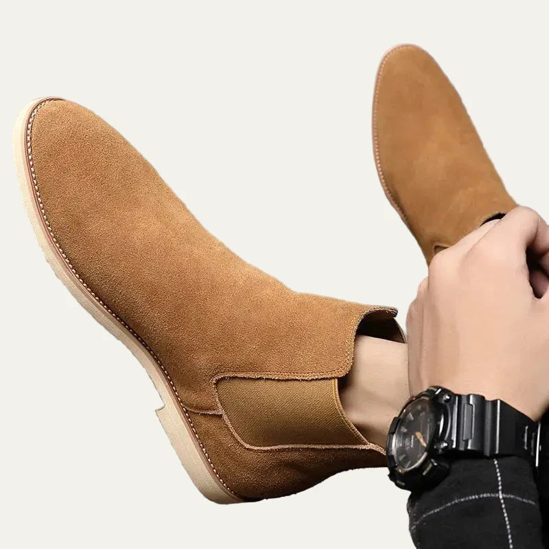 Men's Dark Brown Leather Chelsea Ankle Boot