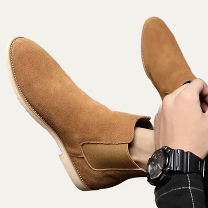 Men's Dark Brown Leather Chelsea Ankle Boot