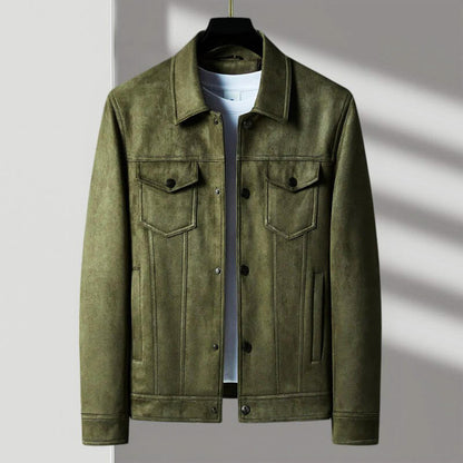 Classic Distressed Suede Leather Jacket