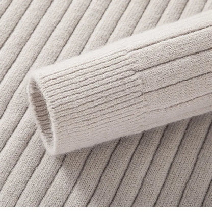Classic Crew Neck Pullover Sweater - Earthy Colors