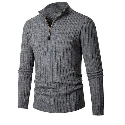 Textured Knit Half Zip Pullover Sweater