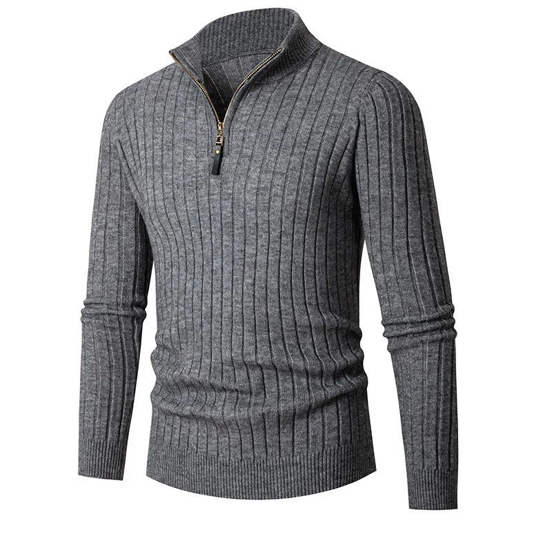 Classic Crew Neck Pullover Sweater - Earthy Colors