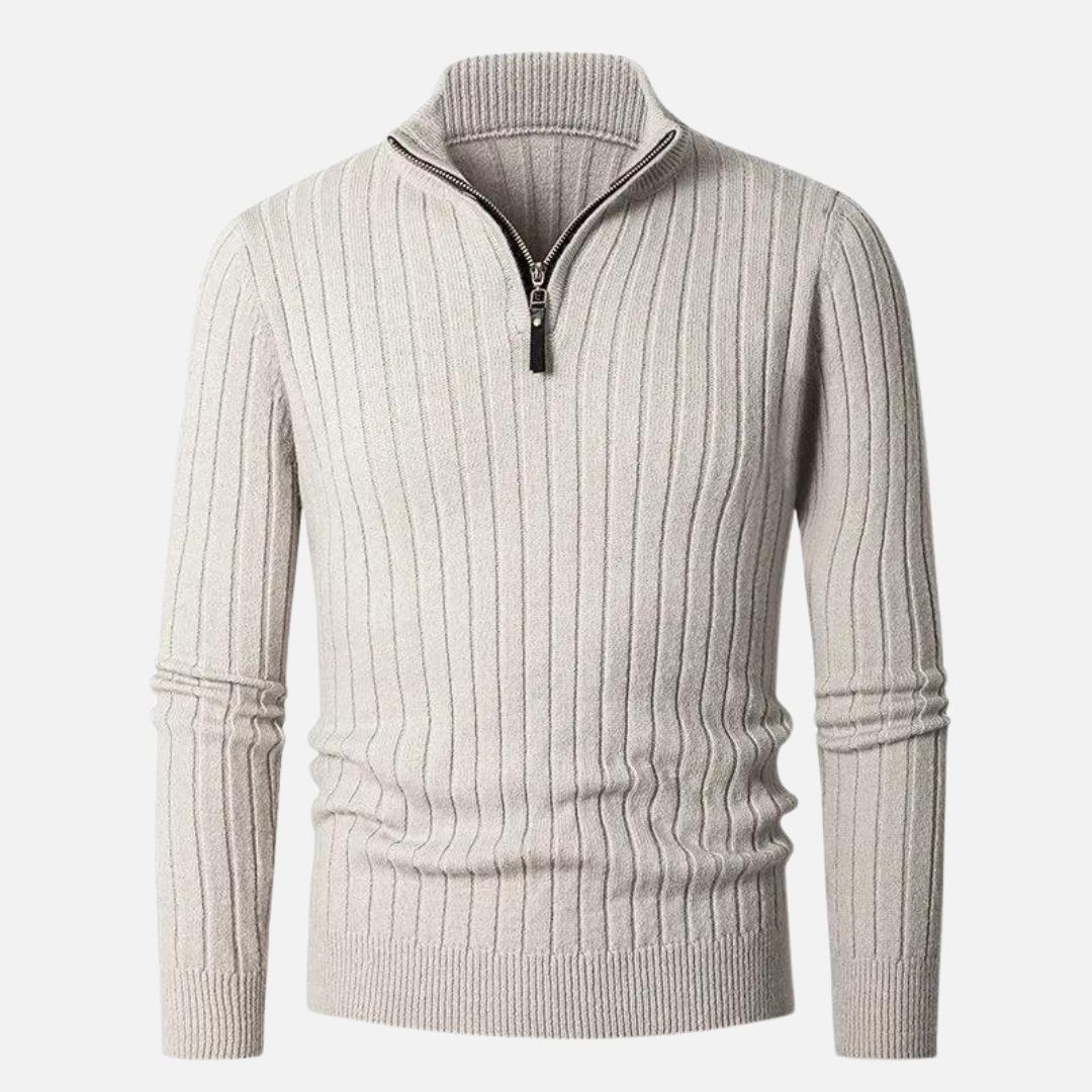 Classic Crew Neck Pullover Sweater - Earthy Colors - OutfitLondon