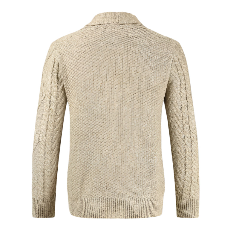 Classic Crew Neck Wool Cardigan Sweater
