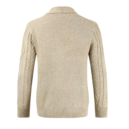 Classic Crew Neck Wool Cardigan Sweater