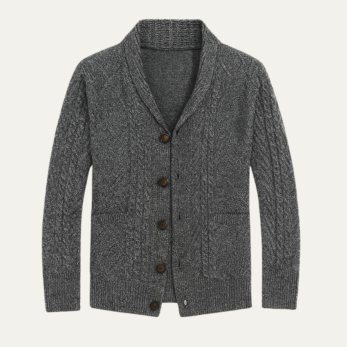 Cozy Cable Knit Crew Neck Cardigan Sweater