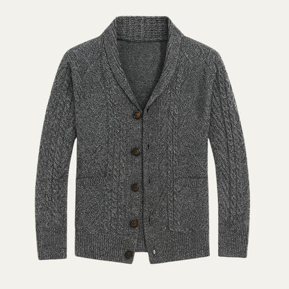 Cozy Cable Knit Crew Neck Cardigan Sweater