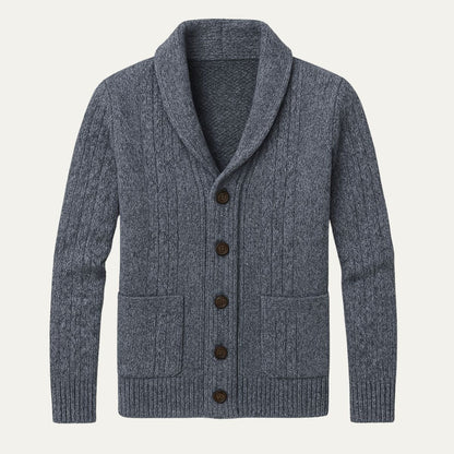 Cozy Cable Knit Crew Neck Cardigan Sweater