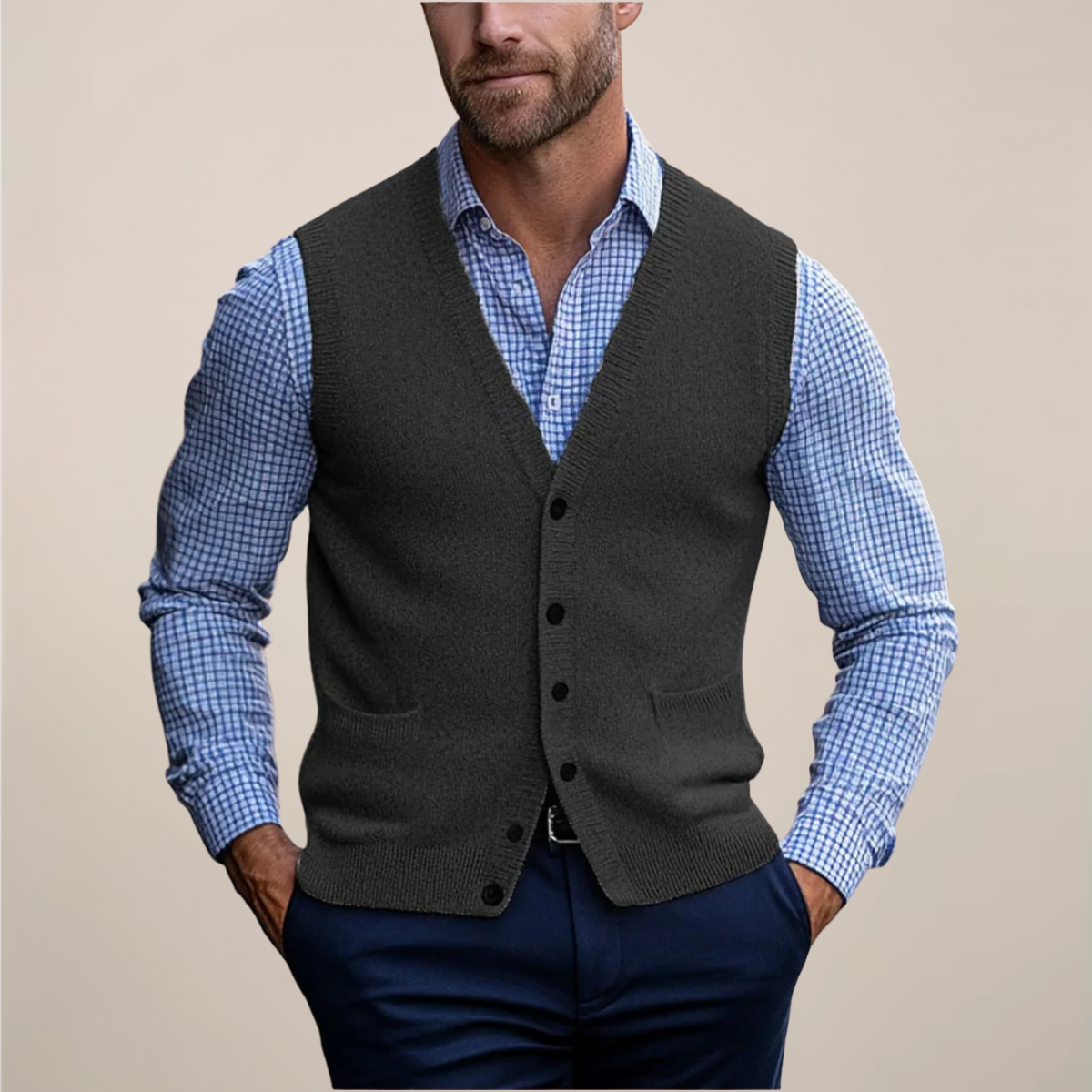 Men's Breathable Tank Sweater – Thin Layered Top