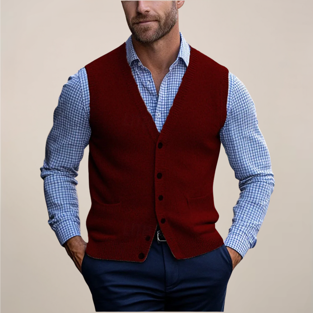 Men's Breathable Tank Sweater – Thin Layered Top