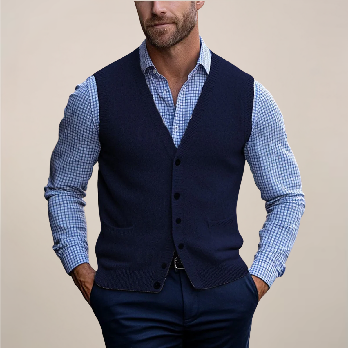 Men's Breathable Tank Sweater – Thin Layered Top