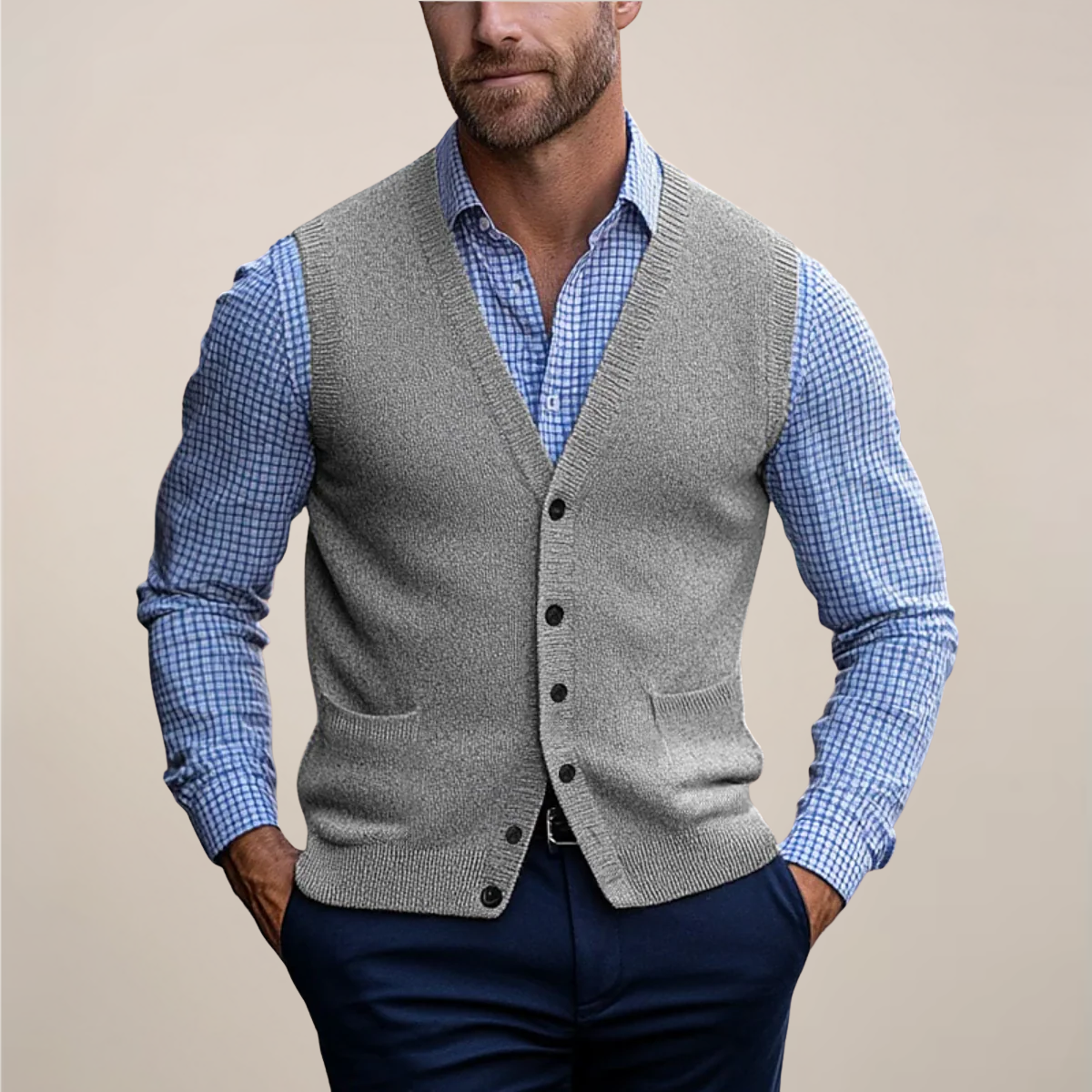 Men's Breathable Tank Sweater – Thin Layered Top