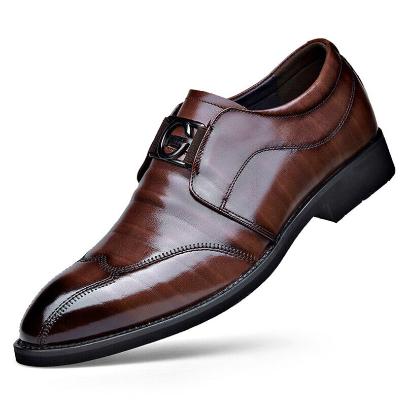 Classic Leather Wingtip Dress Shoes for Men