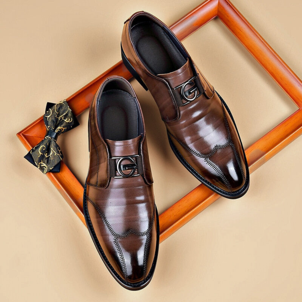 Classic Leather Wingtip Dress Shoes for Men