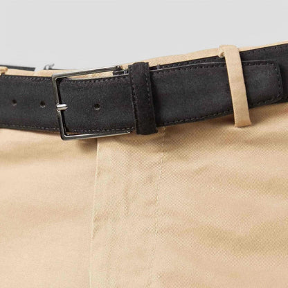 Men's Leather Dress Belt - Simple Classic Buckle Style