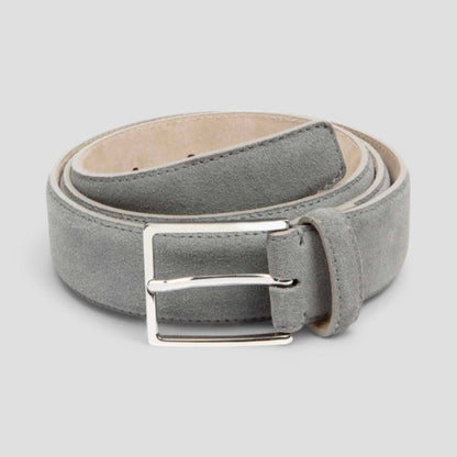Men's Leather Dress Belt - Simple Classic Buckle Style