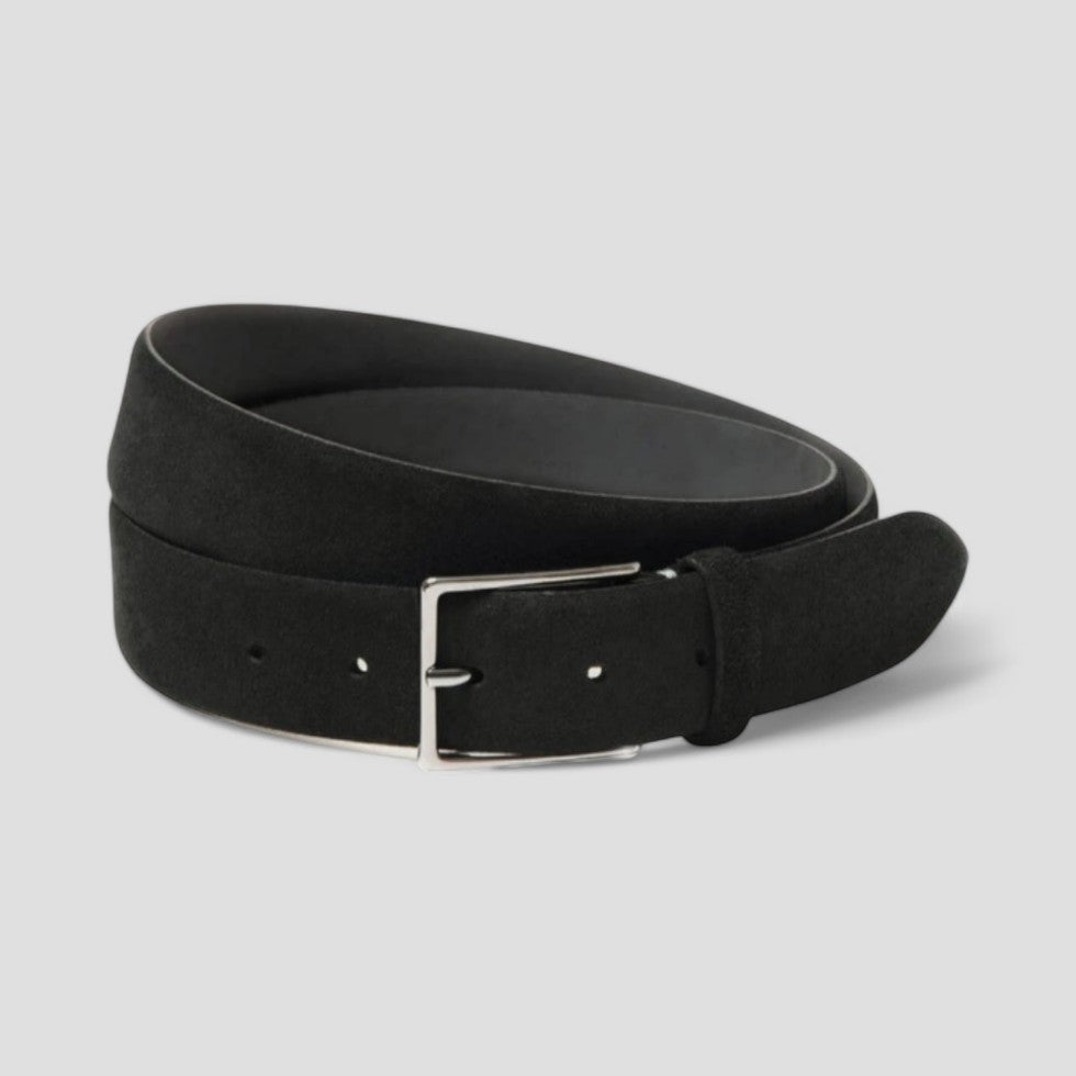 Men's Leather Dress Belt - Simple Classic Buckle Style