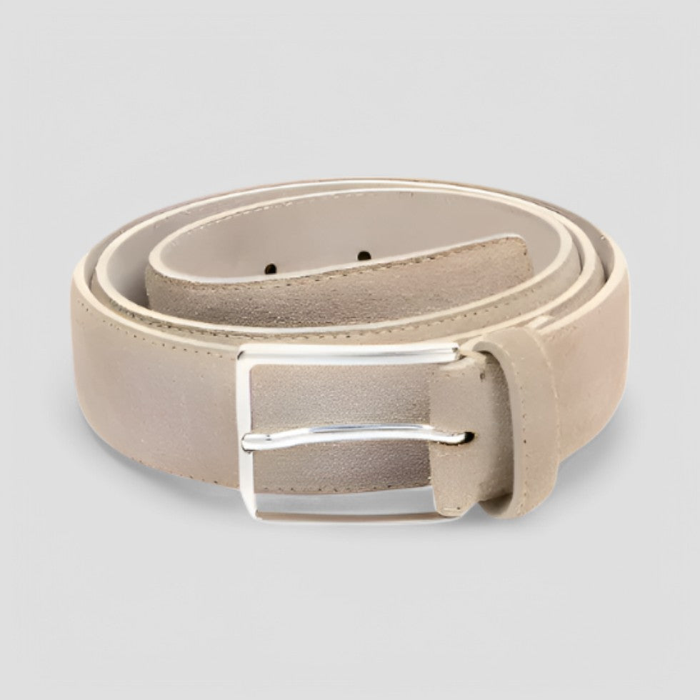 Men's Leather Dress Belt - Simple Classic Buckle Style - OutfitLondon