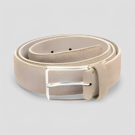 Men's Leather Dress Belt - Simple Classic Buckle Style - OutfitLondon
