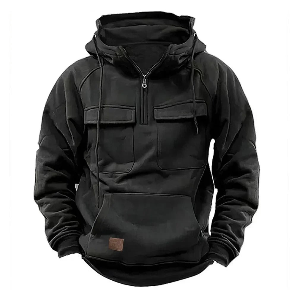 Warm Mens Zipper Hoodie with Pockets