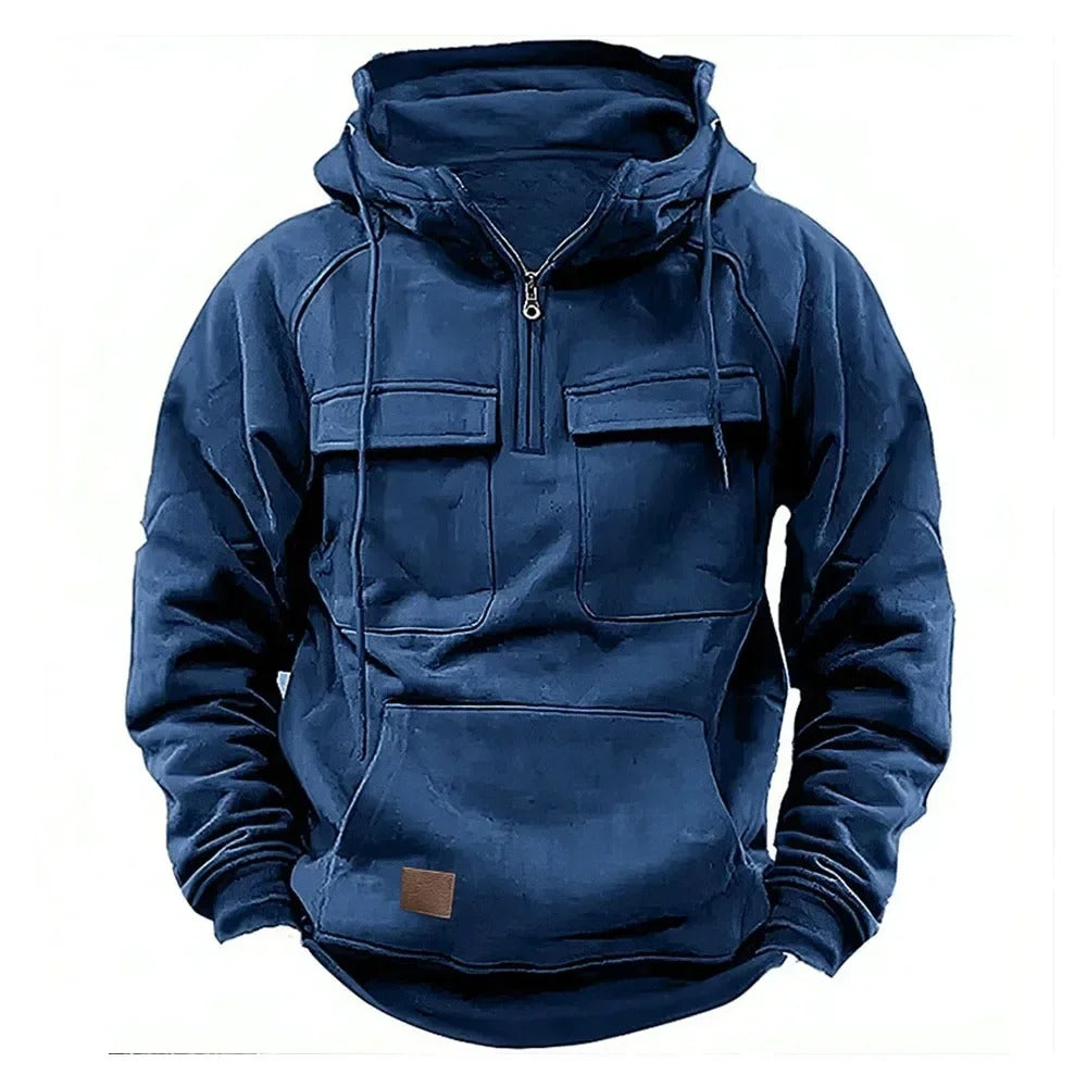 Warm Mens Zipper Hoodie with Pockets