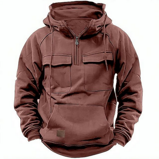 Warm Mens Zipper Hoodie with Pockets - OutfitLondon