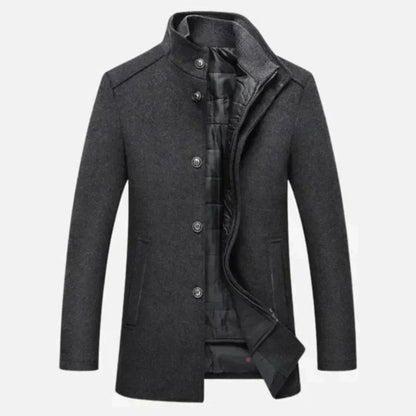 Classic Fit Notch Collar Button Overcoat