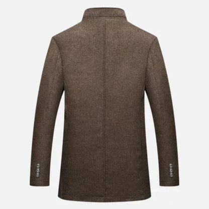 Classic Fit Woolen Coat with Insulated Lining