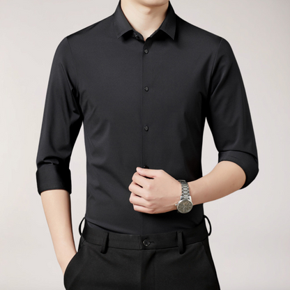 Slim Fit Men's Dress Shirt Long Sleeve Casual Button Down