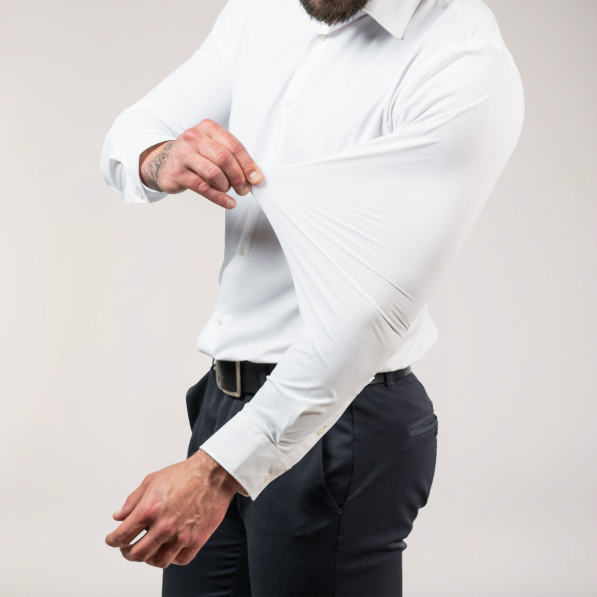 Slim Fit Men's Dress Shirt Long Sleeve Casual Button Down