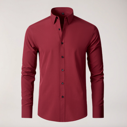 Slim Fit Men's Dress Shirt Long Sleeve Casual Button Down