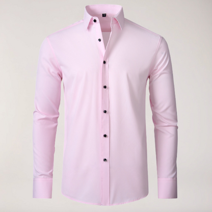 Slim Fit Men's Dress Shirt Long Sleeve Casual Button Down