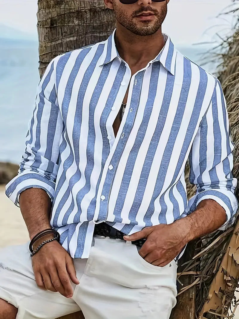 Comfy Men's Breathable Stripe Shirt - OutfitLondon