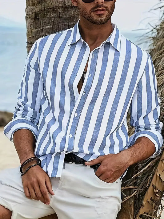 Comfy Men's Breathable Stripe Shirt - OutfitLondon