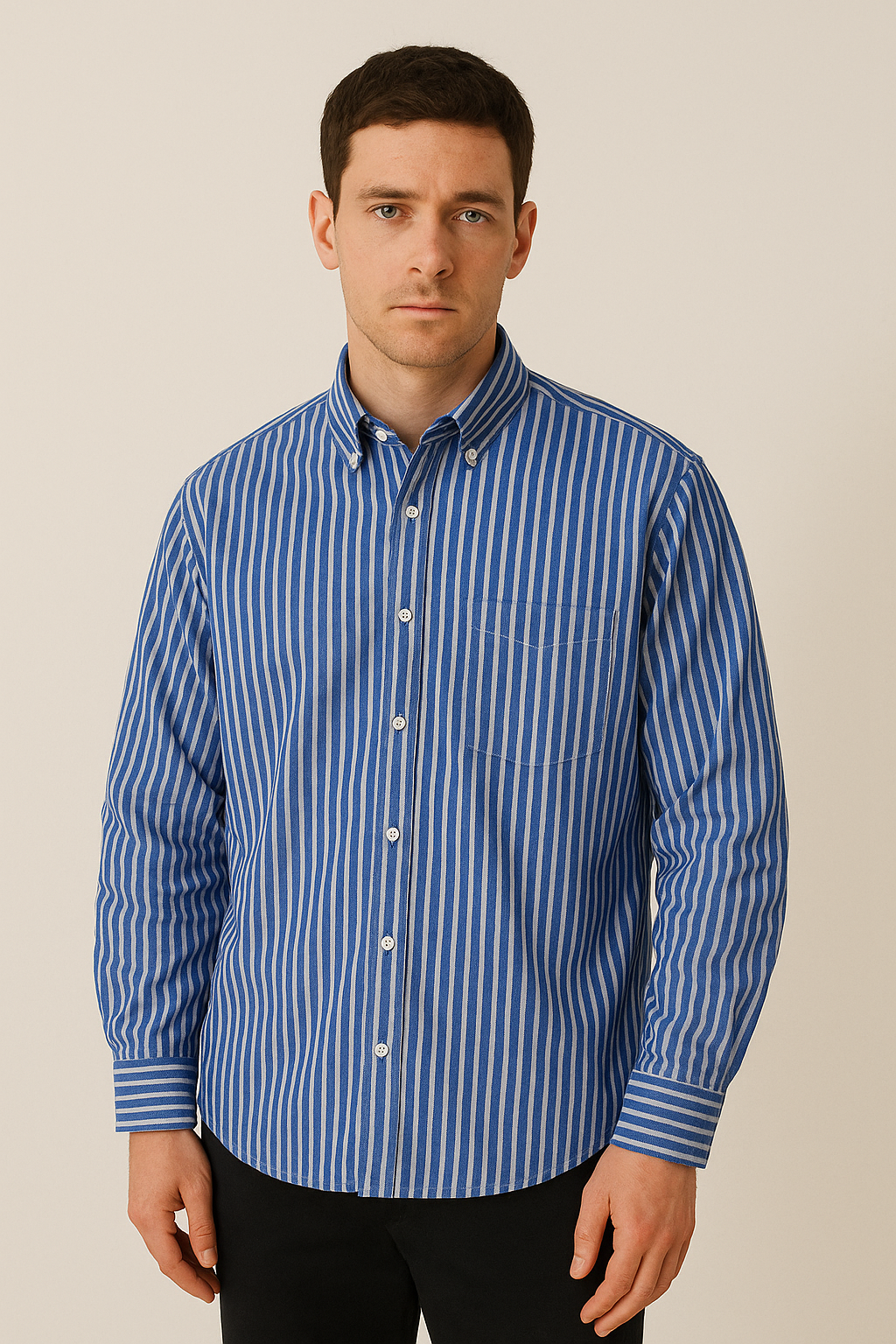 Classic Mens Vertical Stripe Shirt