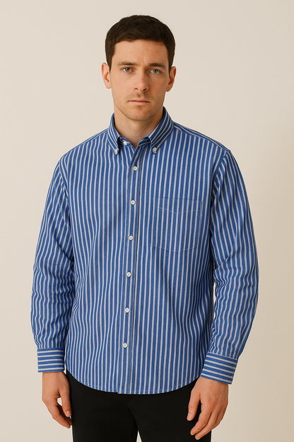 Classic Mens Vertical Stripe Shirt