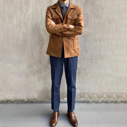 Waterproof Four Pocket Faux Suede Hunting Coat
