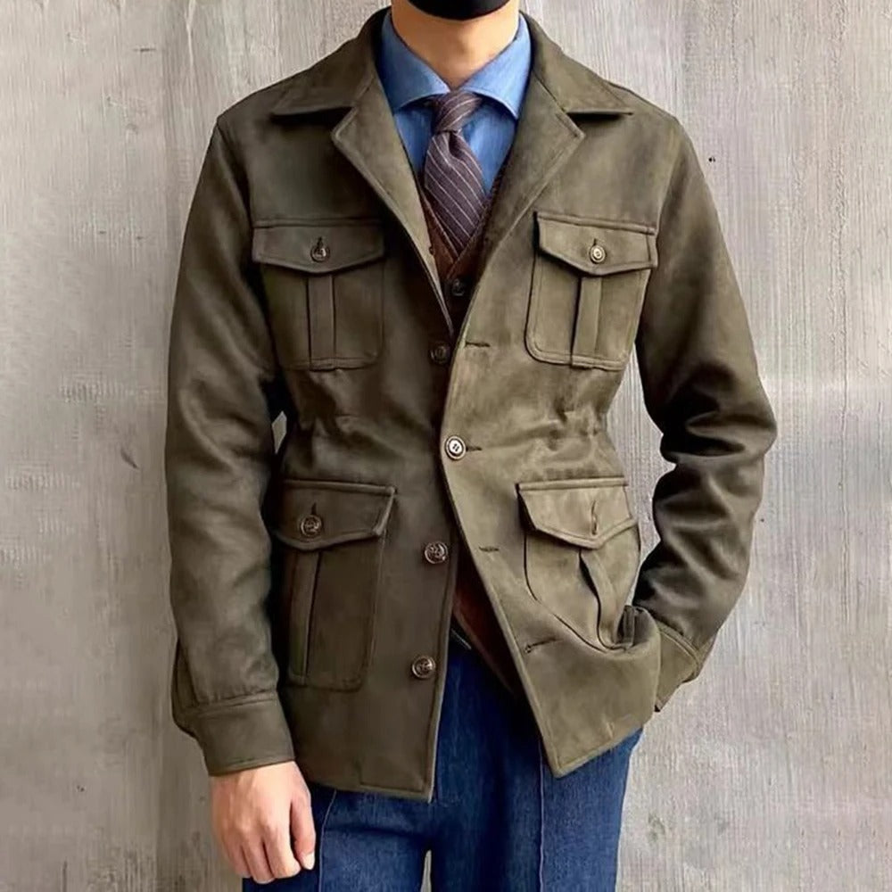 Waterproof Four Pocket Faux Suede Hunting Coat