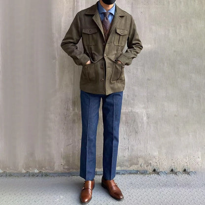 Waterproof Four Pocket Faux Suede Hunting Coat