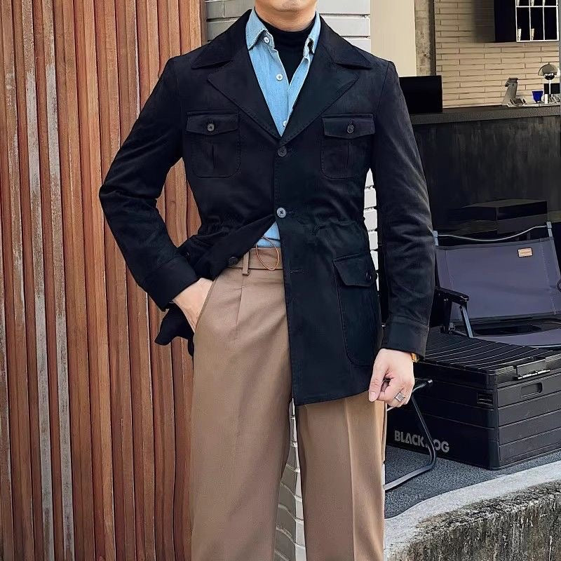 Waterproof Four Pocket Faux Suede Hunting Coat