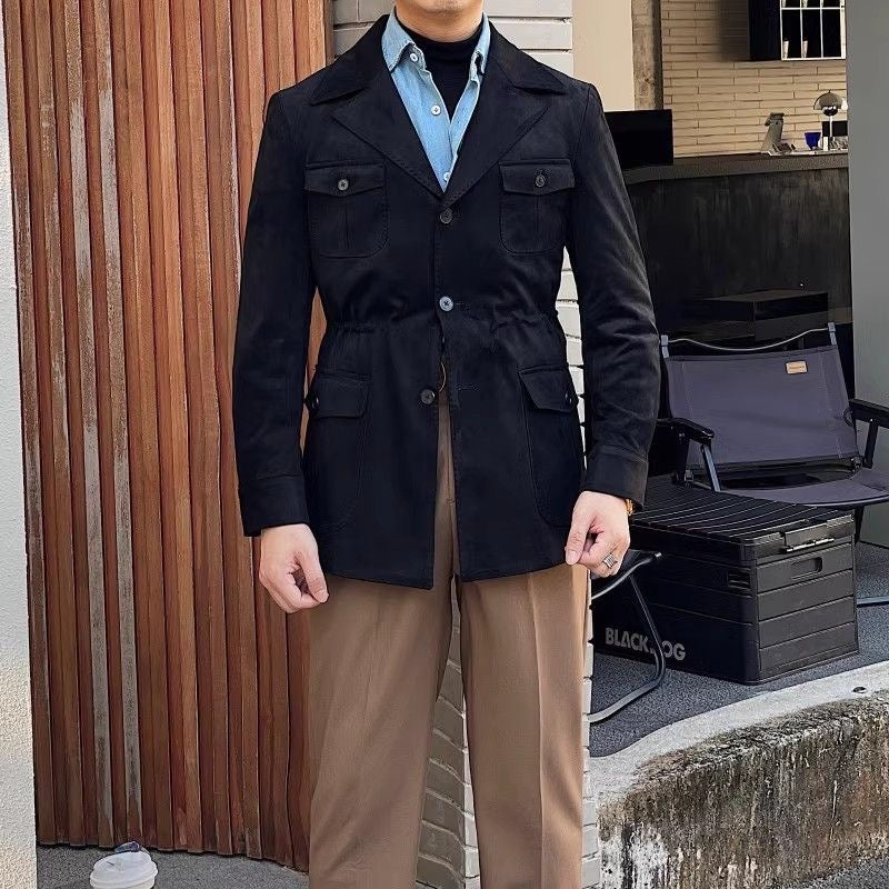 Waterproof Four Pocket Faux Suede Hunting Coat