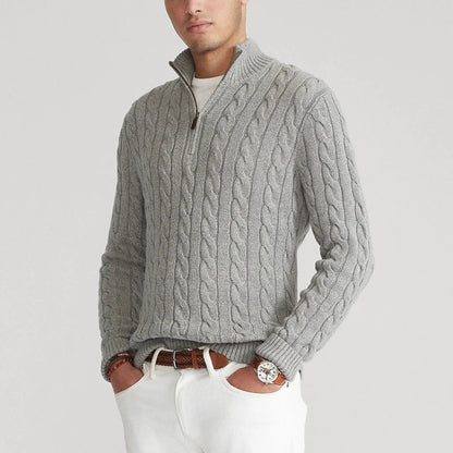 Classic Crew Neck Cotton Sweater - OutfitLondon