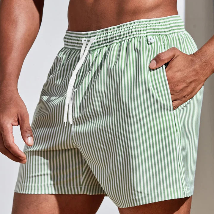 Men's Casual Quick-Dry Striped Swim Shorts