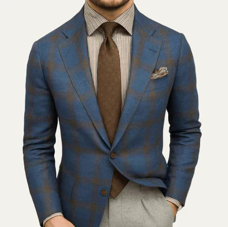 Slim Fit Two Button Navy Blazer