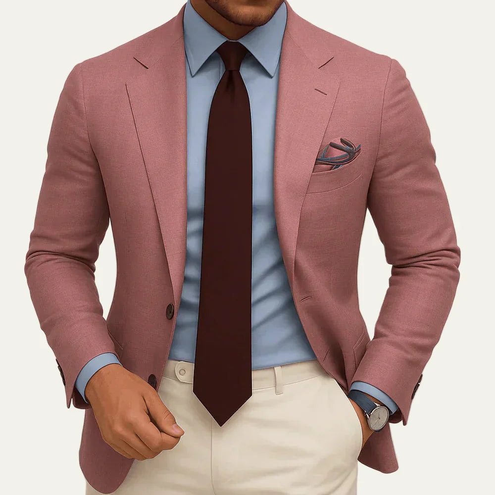 Slim Fit Two Button Navy Blazer