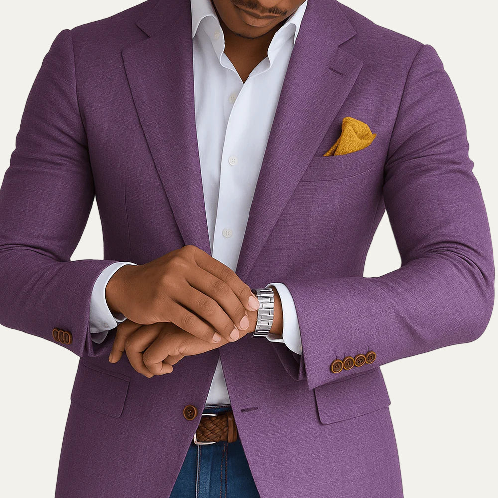 Slim Fit Two Button Navy Blazer