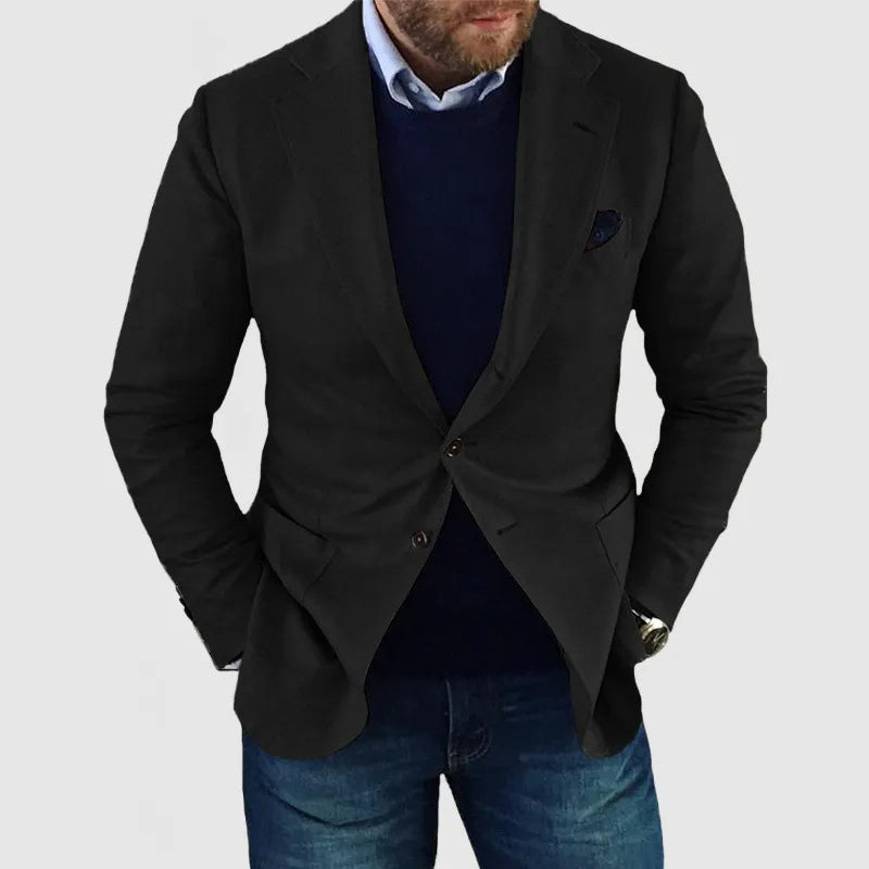 Men's Classic Fit Blazer - Stylish Two Button Suit Jacket