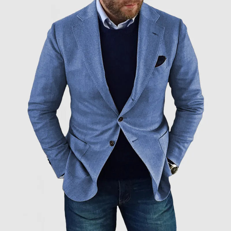 Men's Classic Fit Blazer - Stylish Two Button Suit Jacket - OutfitLondon