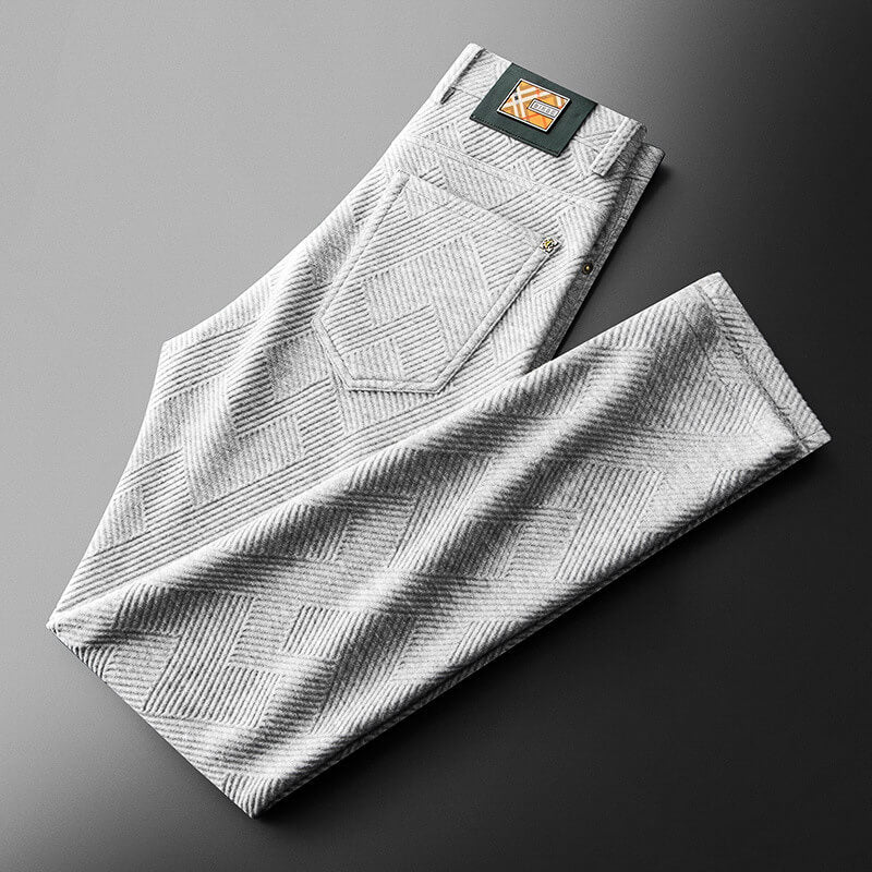 Men's Patterned Dress Pants – Grid Style Trousers